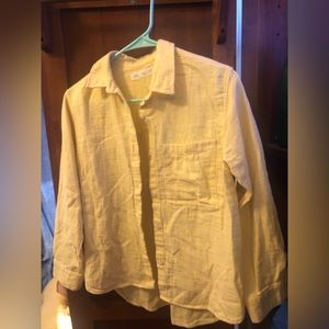Small yellow Zara button down long sleeve
